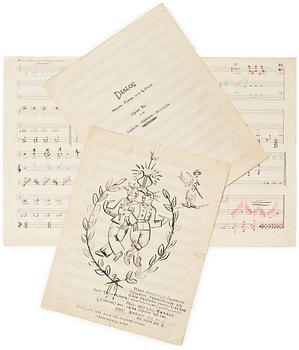 481. Gösta Adrian-Nilsson, Portfolio with three scores,  "Dialog mellan piano och cello", opus 2, "Sång och piano", opus 3.