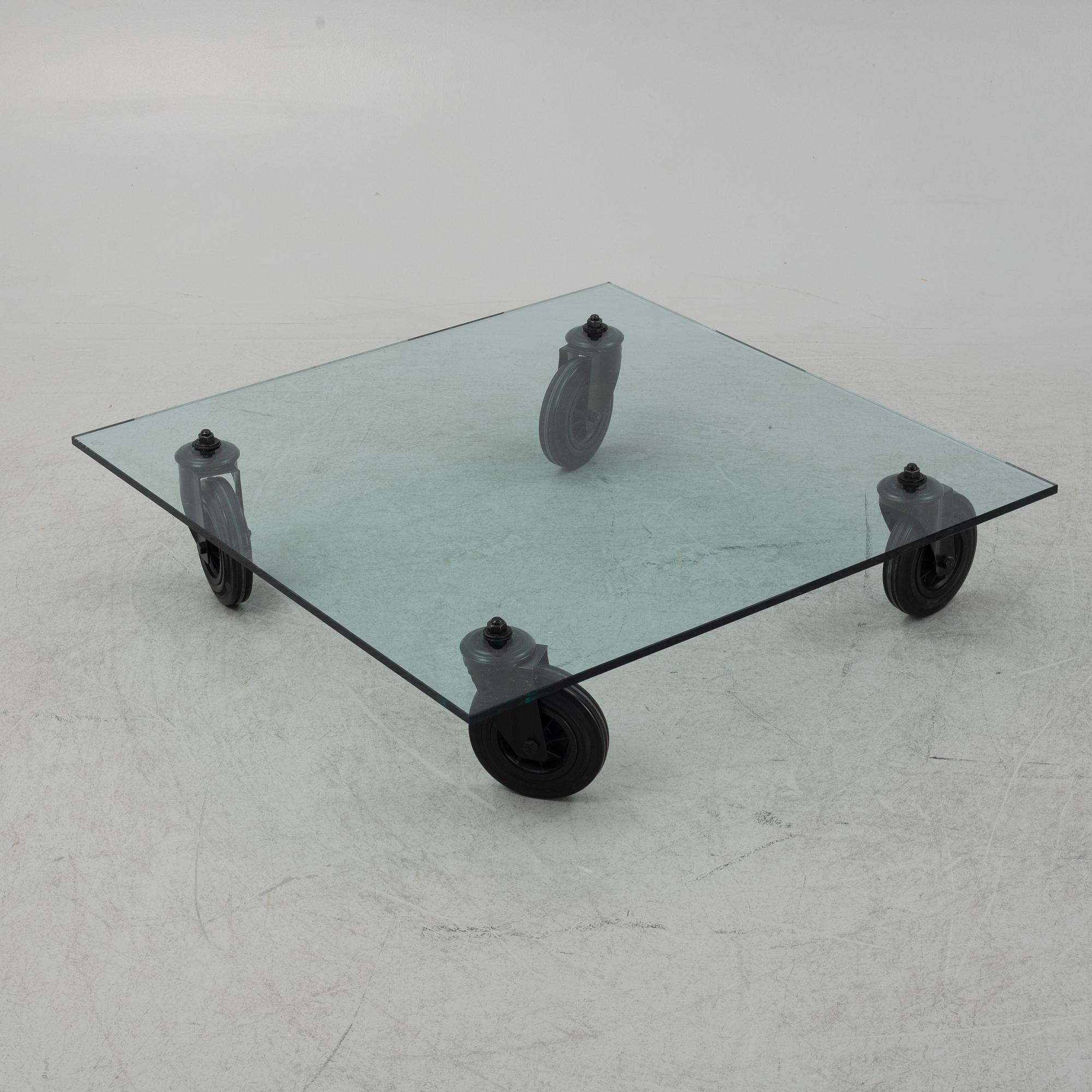 Gae Aulenti, coffee table, "Tavolo con Ruote", Italy.