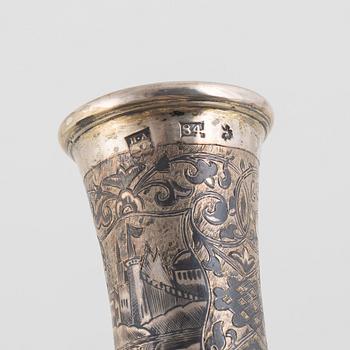 Three Silver Champagne Glasses, including Moscow 1848.
