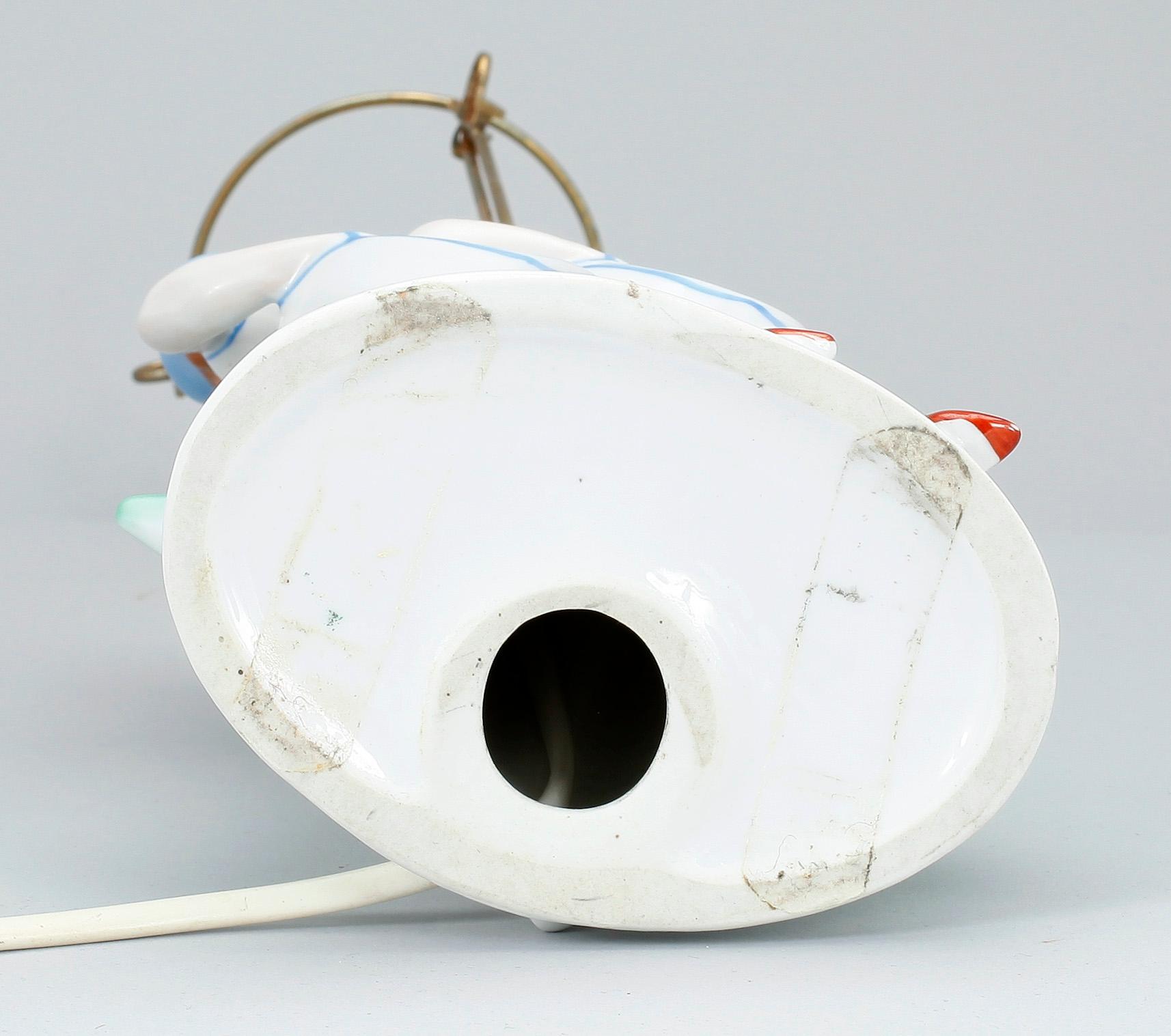 BORDSLAMPA, porslin, Art deco, 1920/30-tal,