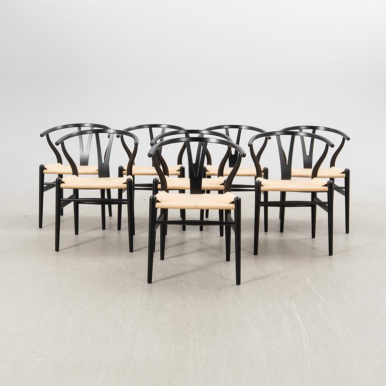 Hans J. Wegner, stolar, 8 st., "Y-stolen", modell CH-24, Carl Hansen & Søn, Danmark.