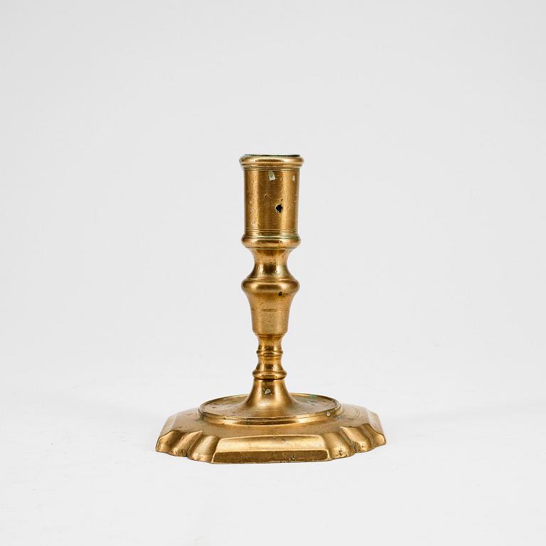 LJUSSTAKE, mässing, senbarock, 1700-talets mitt.