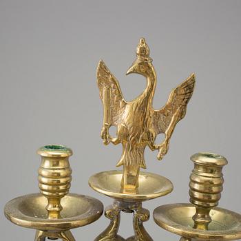 CANDELABRUM, brass, Baroque-style, 19th / 20th century.