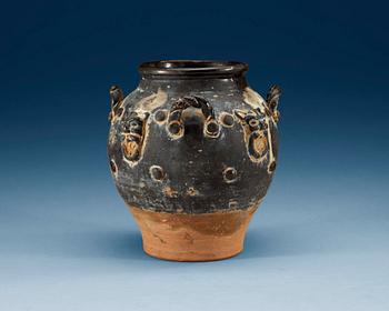 A black glazed jar, Tang dynasty (618-907).