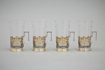 TEGLAS, 4 st, silver, Sovjetunionen. Tot vikt ca 344 g.