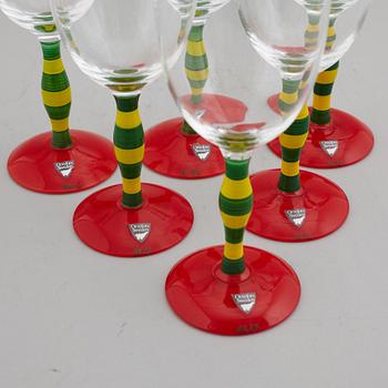 Six 'Polka' wine glasses by Anne Nilsson.