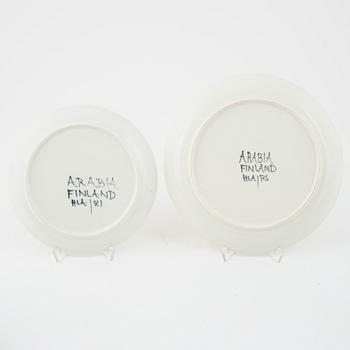 Hilkka-Liisa Ahola, servisdelar, 16 st, porslin, "Solros", Arabia, Finland.