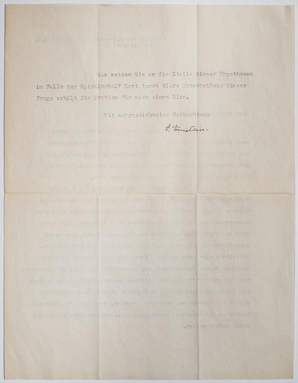 Albert Einstein (1879-1955) two letters, signed 1938.