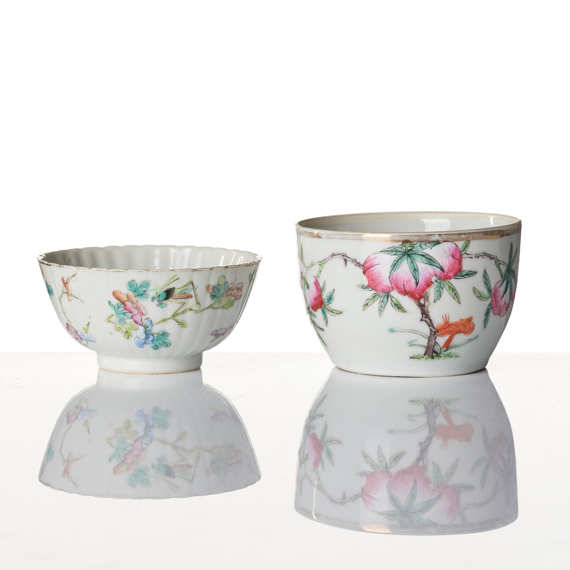 Parti, sex delar, porslin. Sen Qingdynasti/tidigt 1900-tal.