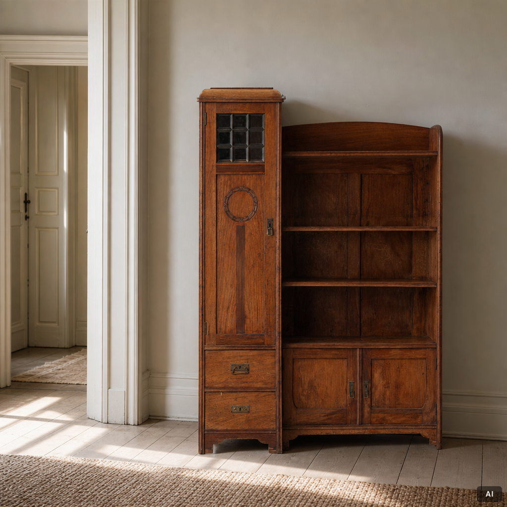 Bookcase, Art Nouveau, early 20th century.