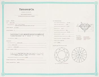 TIFFANY & CO, A platinum ring with a brilliant cut diamond ca. 0.3 ct.