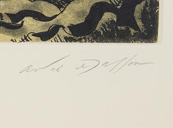 André Masson, etching in colours. Signed and numbered 48/70.