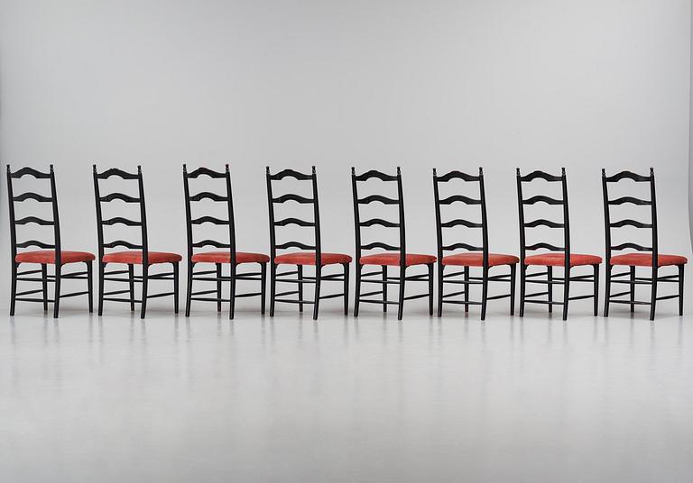 Gunnar Asplund, a set of eight chairs, for the staffroom at Karlshamn Secondary School, Sweden, ca 1912-1918.