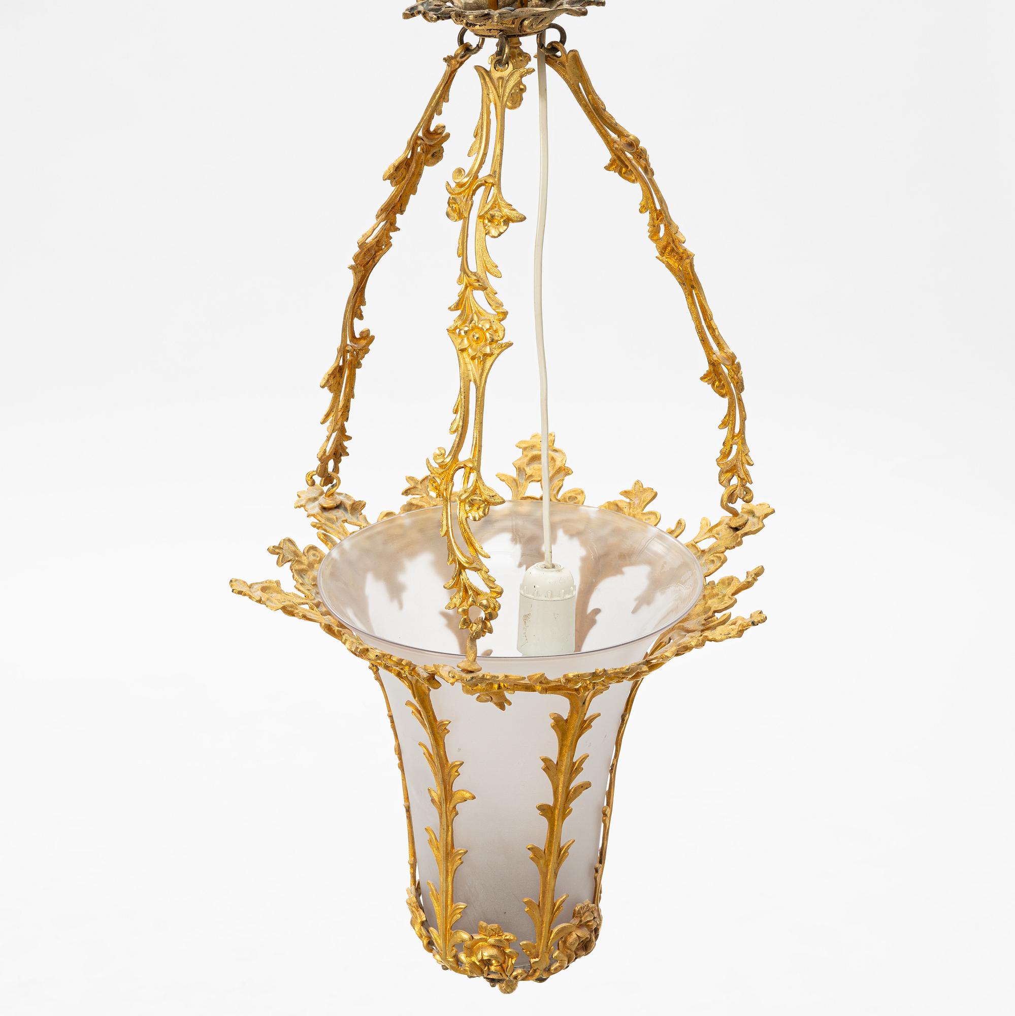 A Rococo style ceiling lamp, second half of the 20th Century.