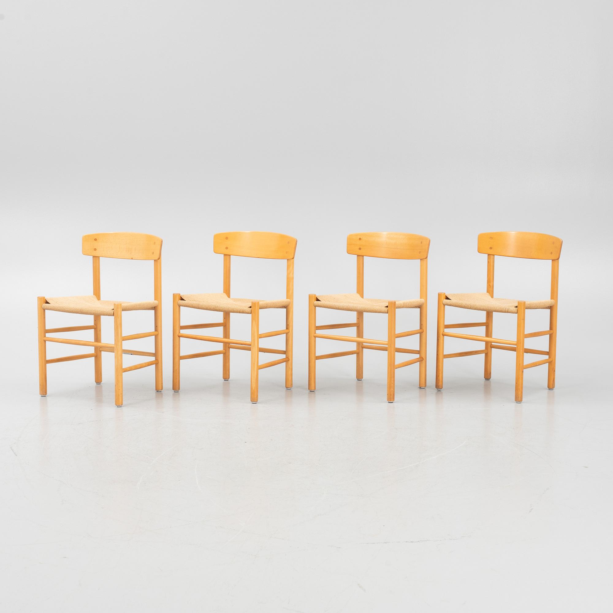 Børge Mogensen, stolar, 4 st, ”J39”, Danmark, 1900-talets andra hälft.