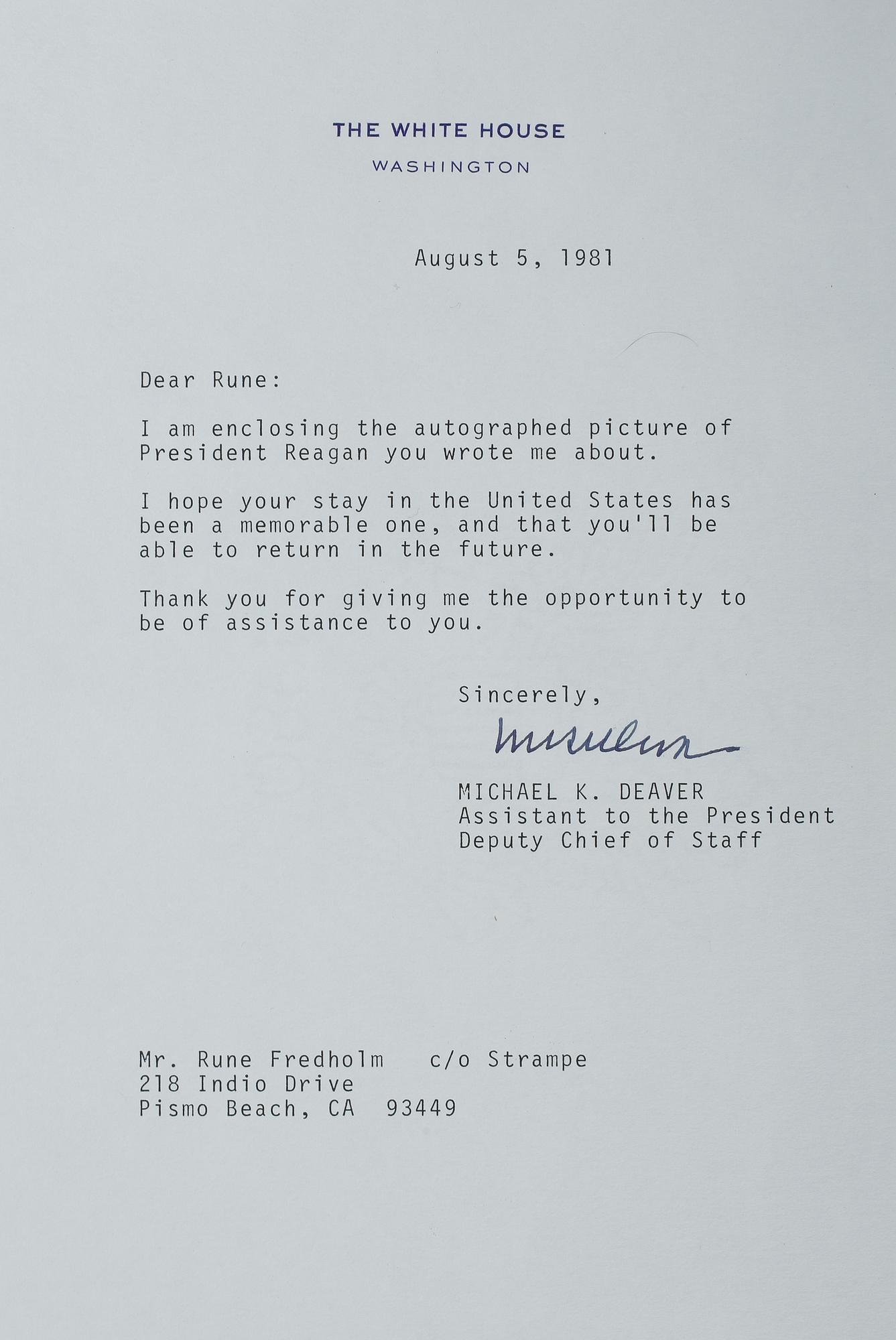 RONALD REAGAN (1911-2004), signerat foto.