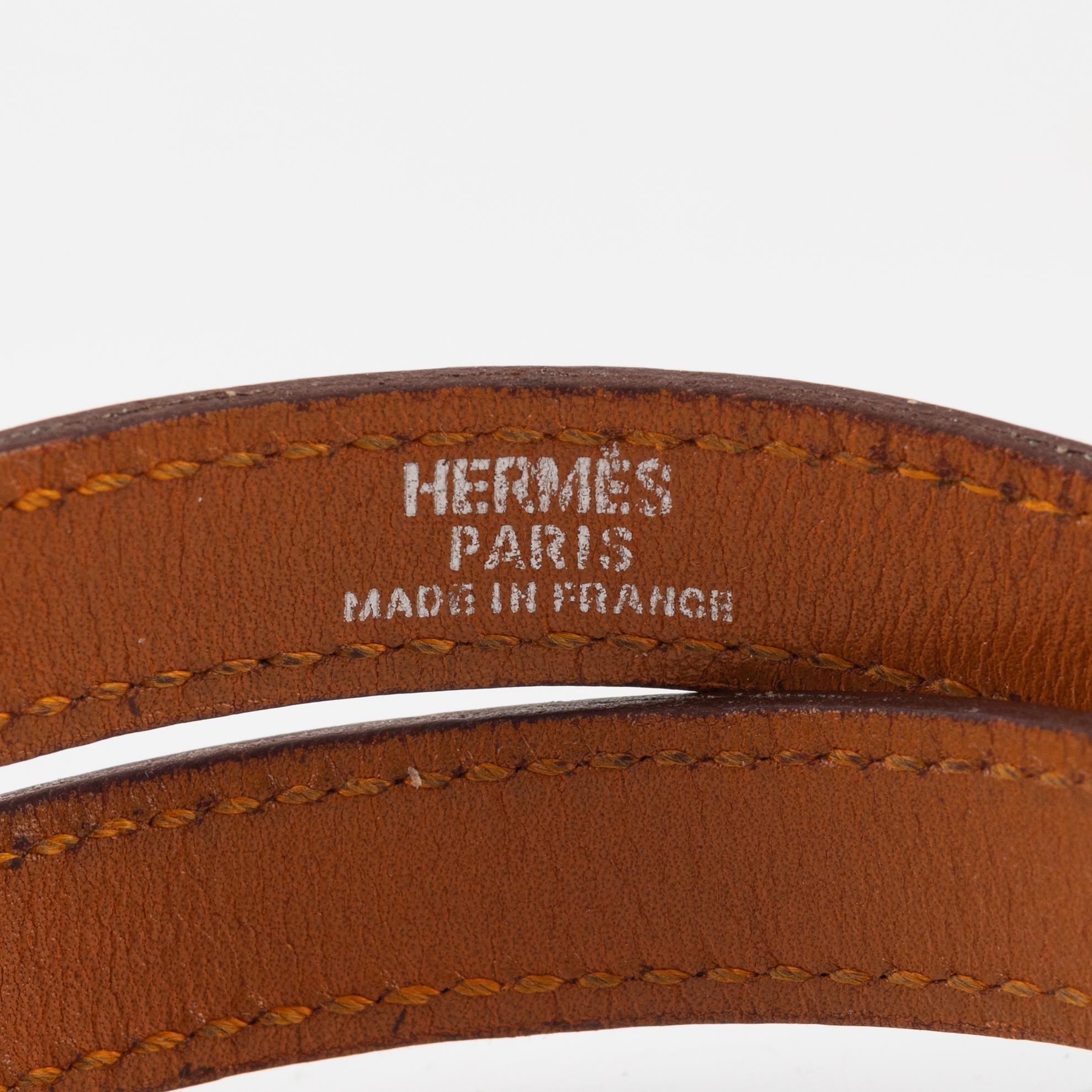 Hermès, Two leather bracelets.