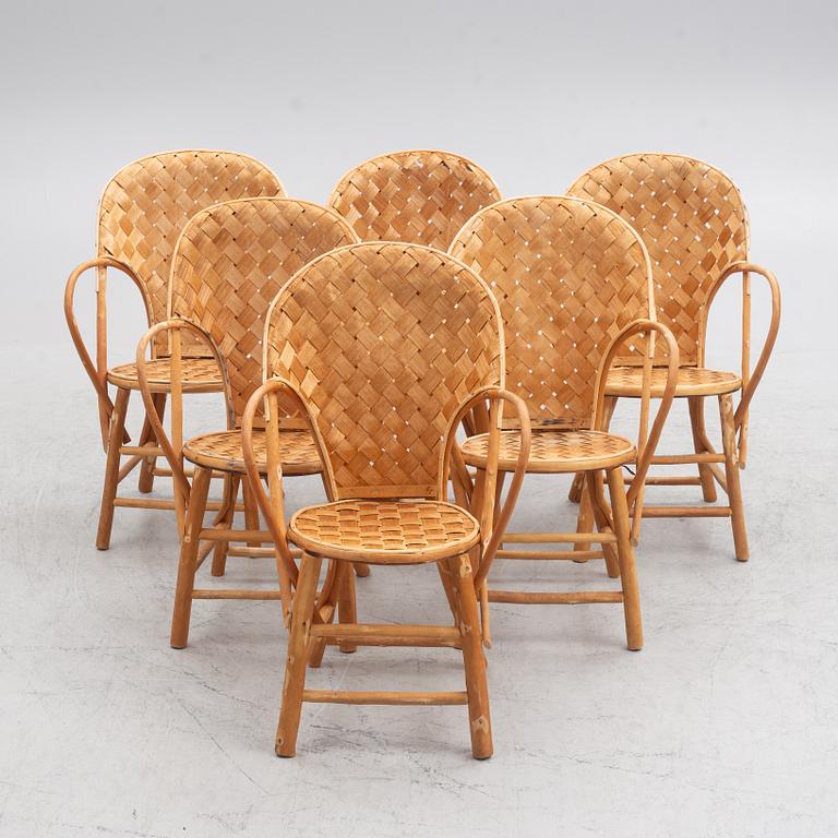 Six armchairs, "LC chair", Gösta Westerberg Furniture, France, 20th century.