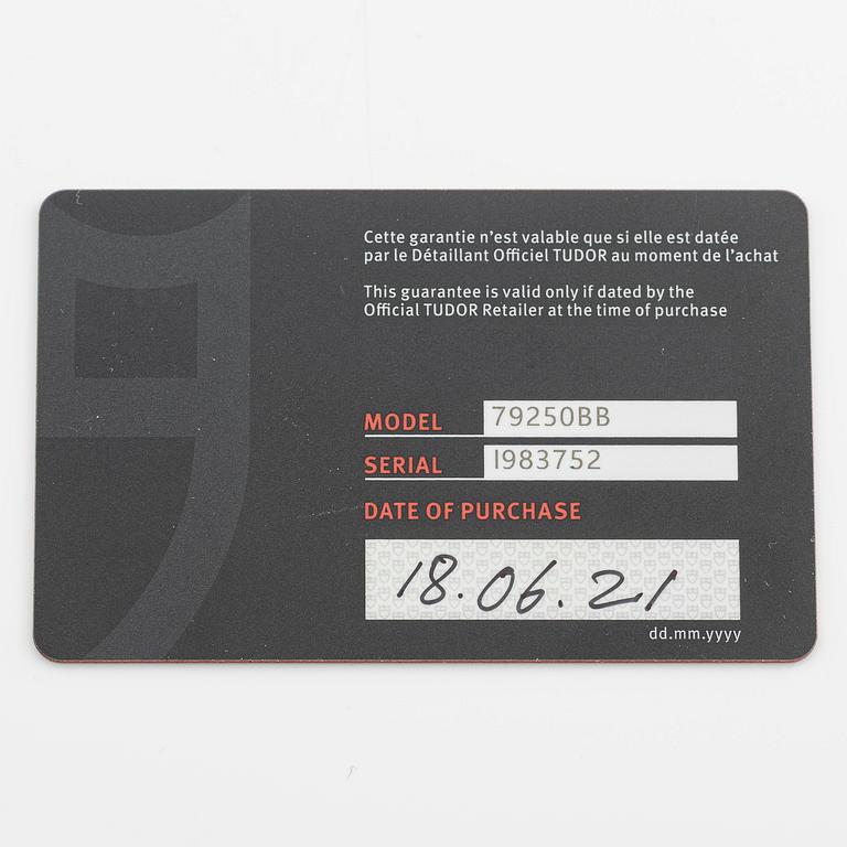 Tudor, Heritage, Black Bay, Bronze, "Bucherer Blue", ca 2021.