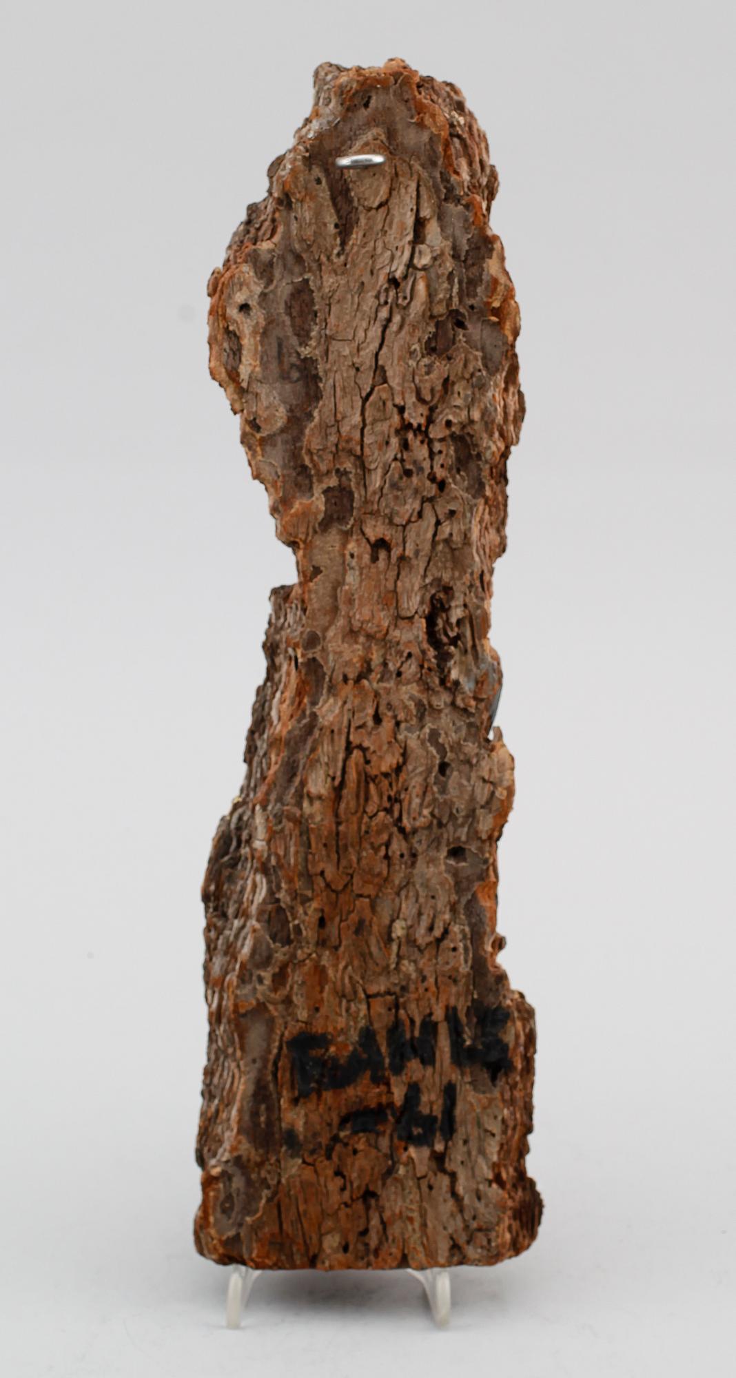 GUSTAF ADOLF FAHLE, skuren och målad relief på bark, signerad och daterad -61 a tergo.