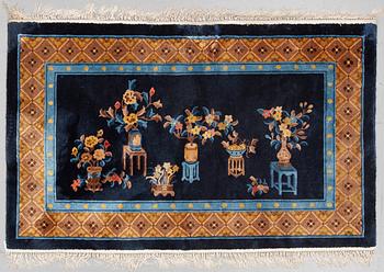 A rug old silk China,  ca 152 x 95 cm.