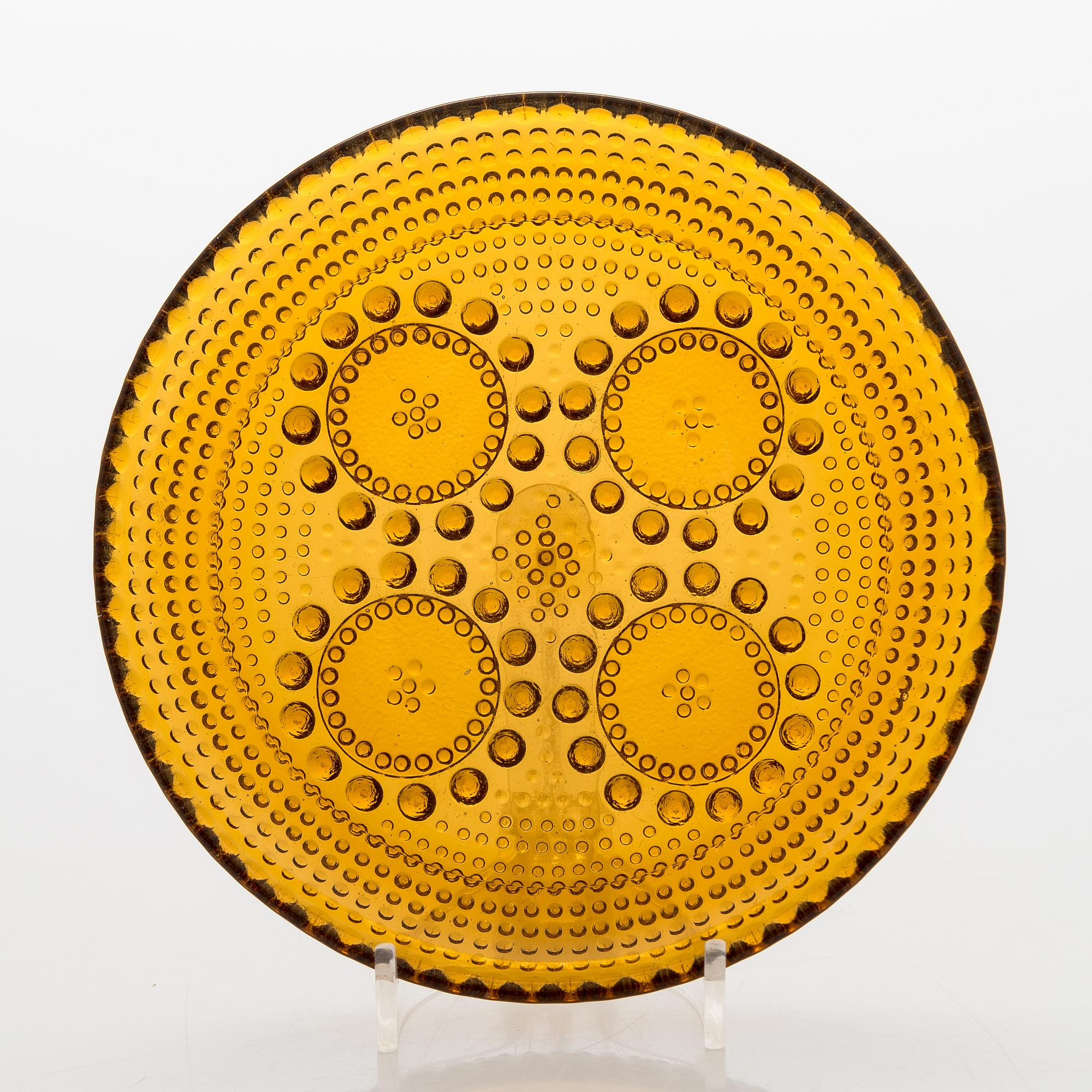 Nanny Still, servisdelar, 19 st, glas, "Grapponia", Riihimäen Lasi, Finland. Serien formgiven 1968.