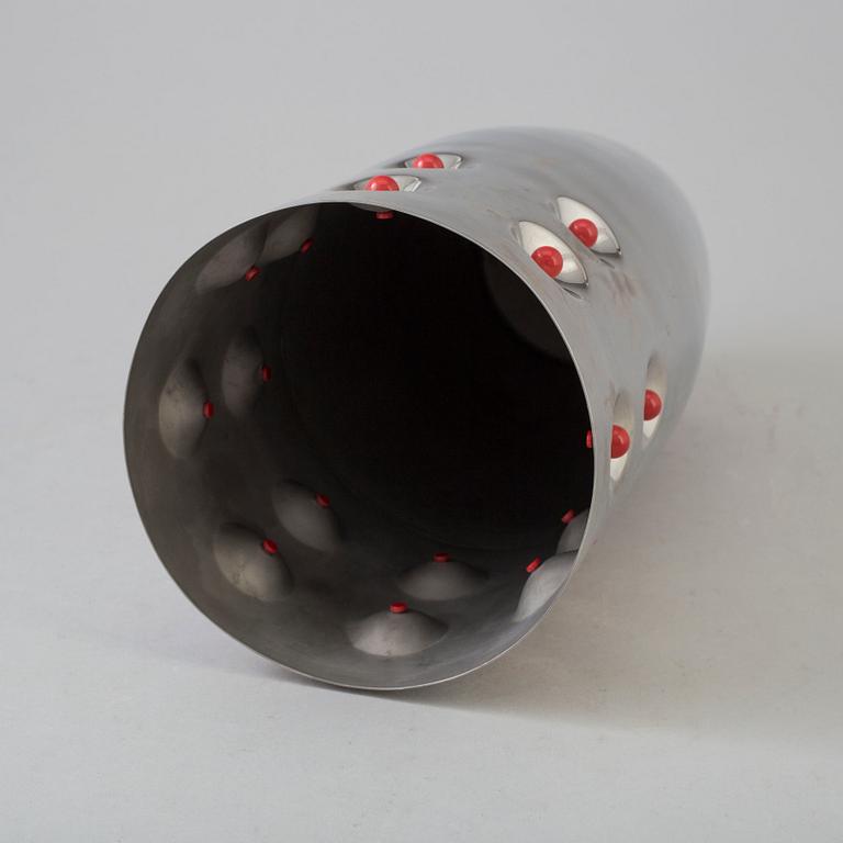 TOBIA SCARPA, a vase, metal, for Morellato, Italy.