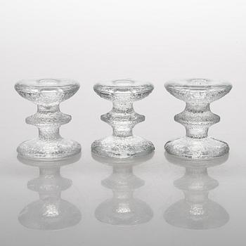 Timo Sarpaneva, A 13-piece set of 'Festivo' glass candlesticks, Iittala.