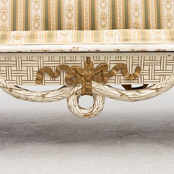 A Gustavian sofa, later part 18th century.
