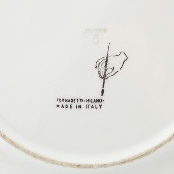 Piero Fornasetti, fat, ett par, porslin, "Posate Rinascimento", Fornasetti, Italien.