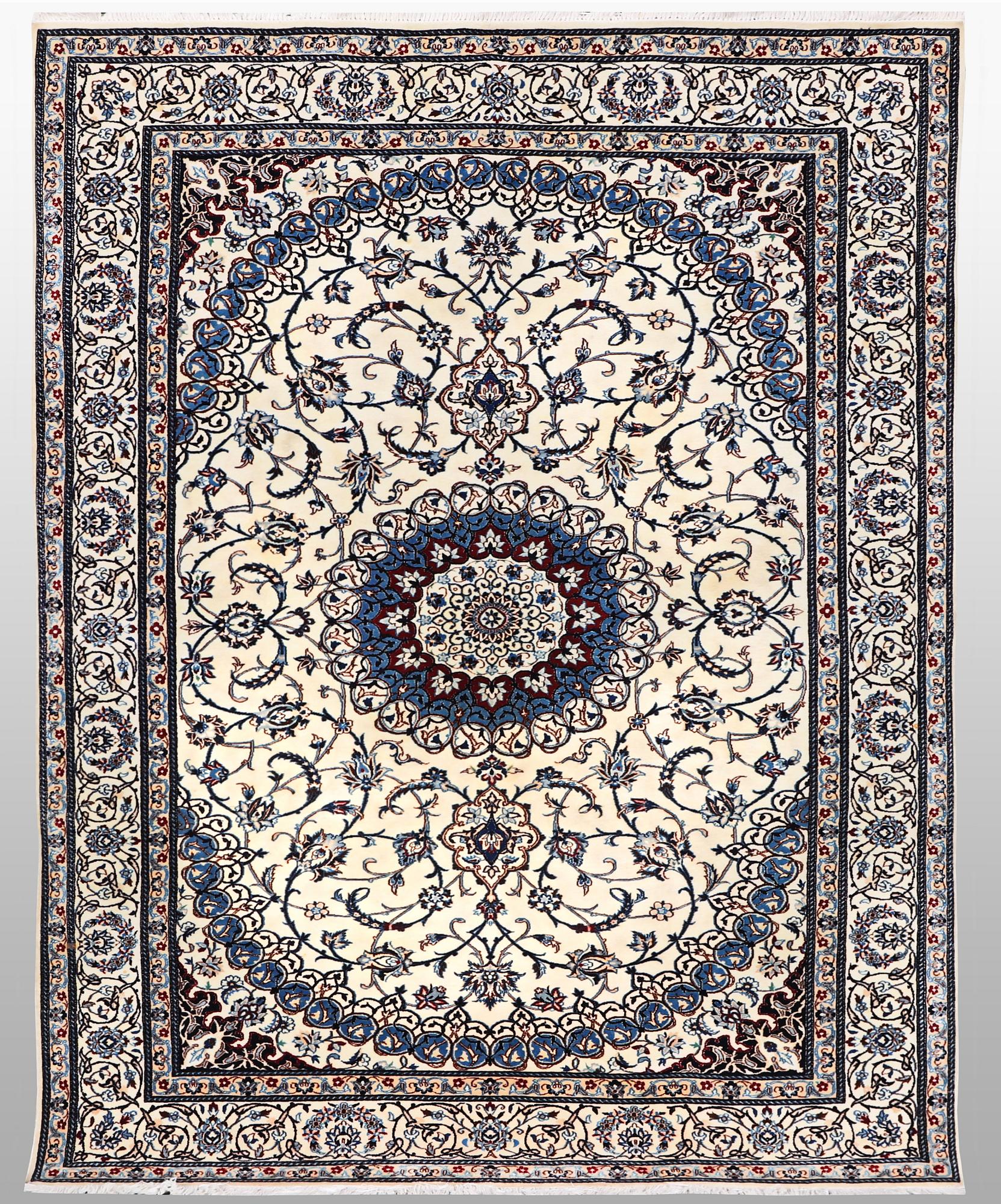 A rug, Nain, Part Silk, sk 6 LAA, ca 204 x 137 cm.