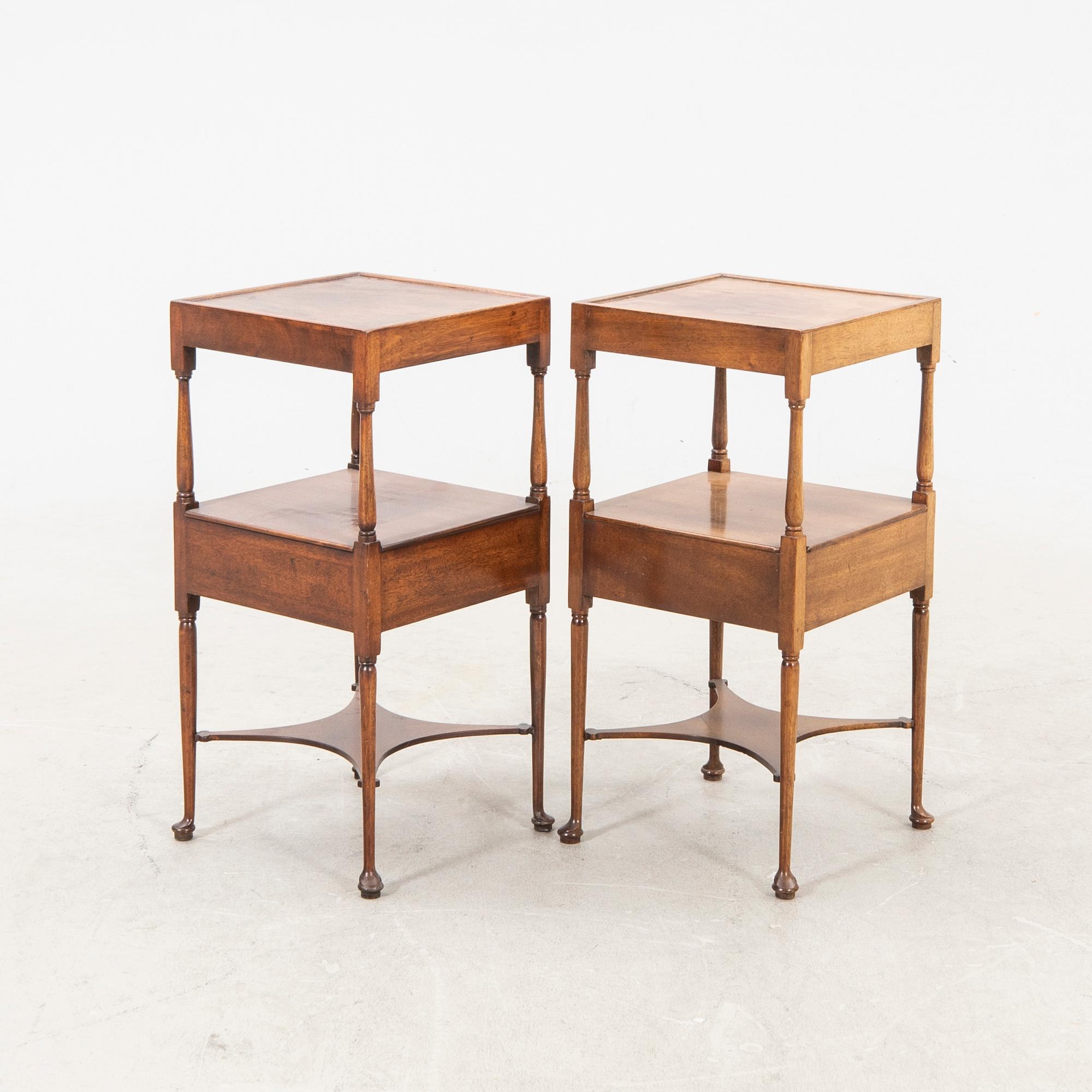A pair of NK mahogany side tables later part of the 20th century.