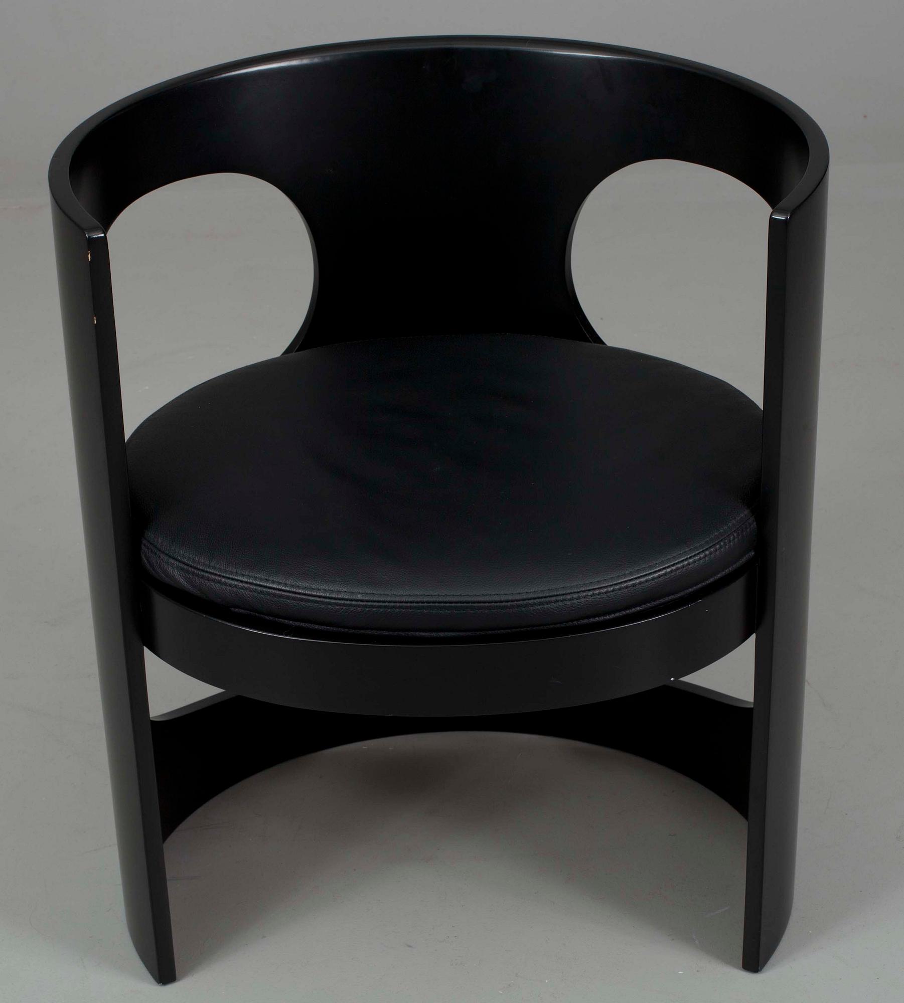 STOL, trä, skinn, "Prepop", Arne Jacobsen för Asko.