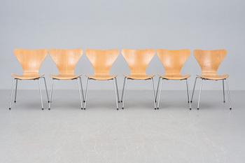 STOLAR, 6 st, "Sjuan", Arne Jacobsen för Fritz Hansen.