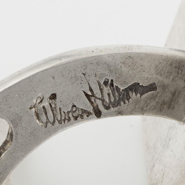 Wiwen Nilsson, ett par manschettknappar med monogram, sterlingsilver, Lund 1964.