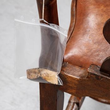 A set of nine English stained beech wood chairs, first half of the 18th Century.
