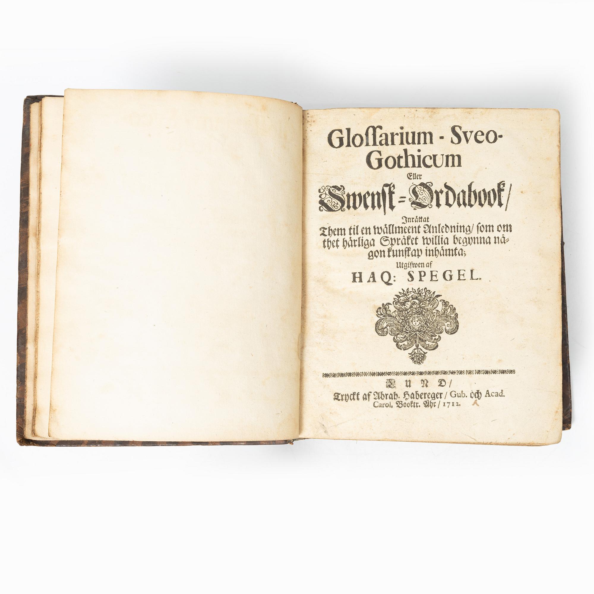 Proveniens: Thore Virgin, 1712.