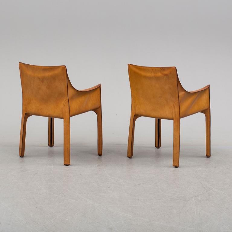 MARIO BELLINI, a pair of "413 CAB" chairs for Cassina.