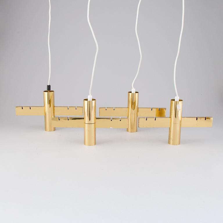Hans-Agne Jakobsson, four brass ceiling lamps, Markaryd.