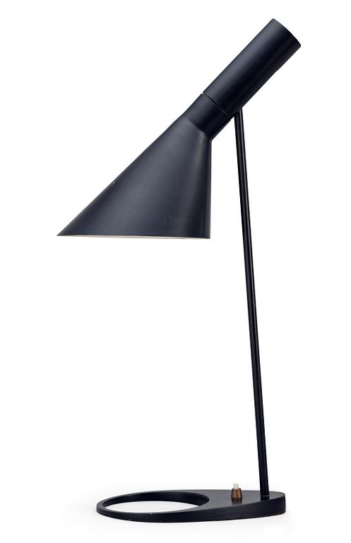 An Arne Jacobsen 'AJ' black lacquered table lamp, Louis Poulsen, Denmark 1960's.
