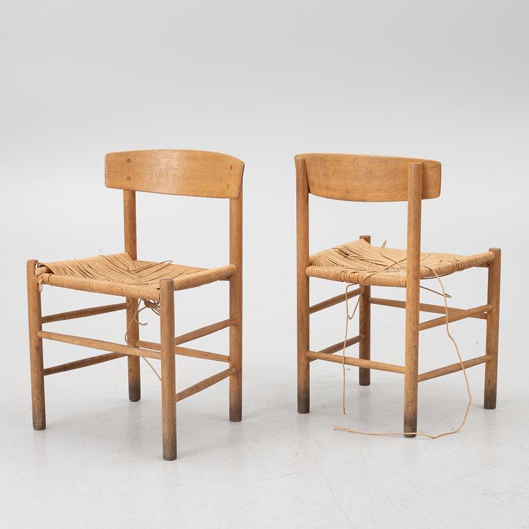 Børge Mogensen, 4 chairs, model J39. Fredericia Furniture Factory, Denmark.