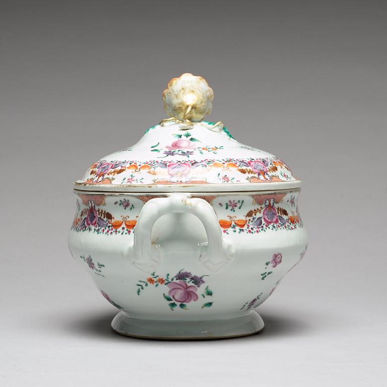 A famille rose tureen with cover, Qing dynasty, Qianlong (1736-95).