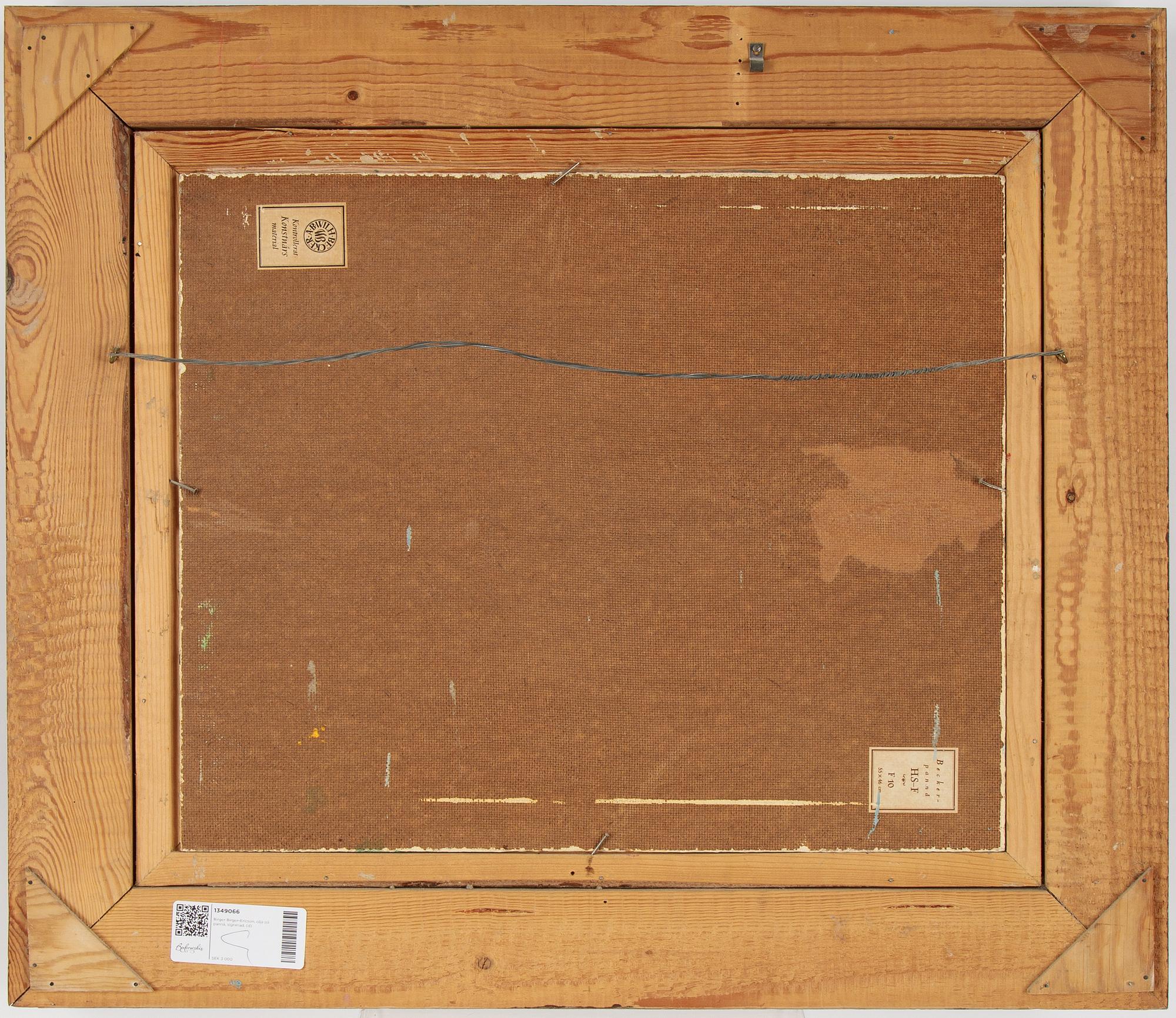 Birger Birger-Ericson, olja på pannå, signerad.