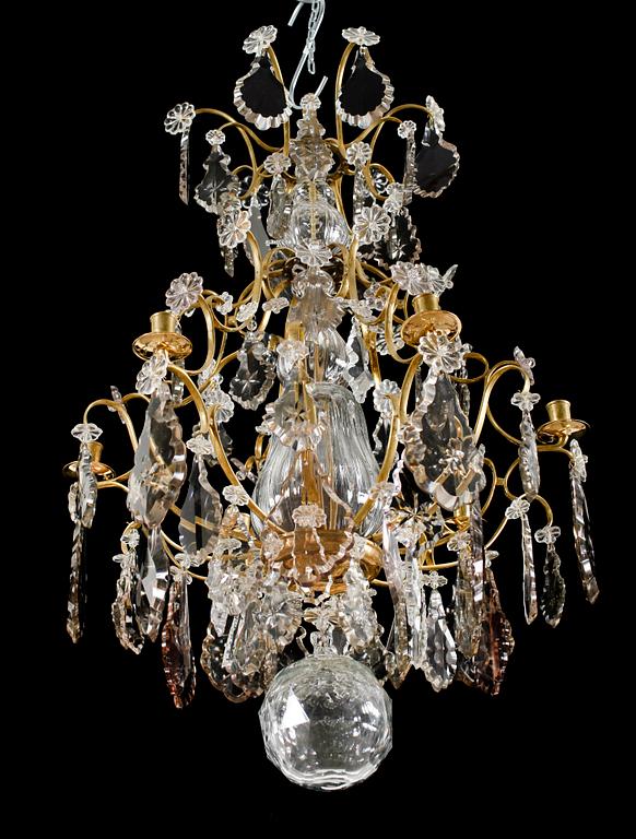 LJUSKRONA, rokokostil, 1800-tal. Höjd ca 90 cm.