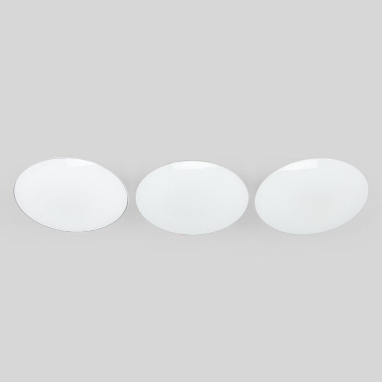 Arne Jacobsen, set of three ceiling lamps/wall lamps, "AJ-Eklipta", Louis Poulsen, Denmark.