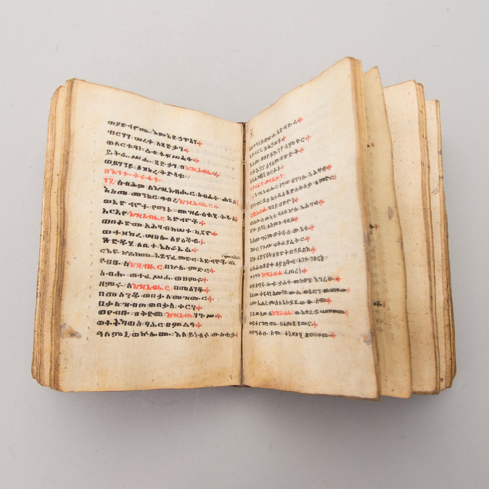 KOPTISK BIBEL, handskriven, Etiopia, 1700-1800-tal.