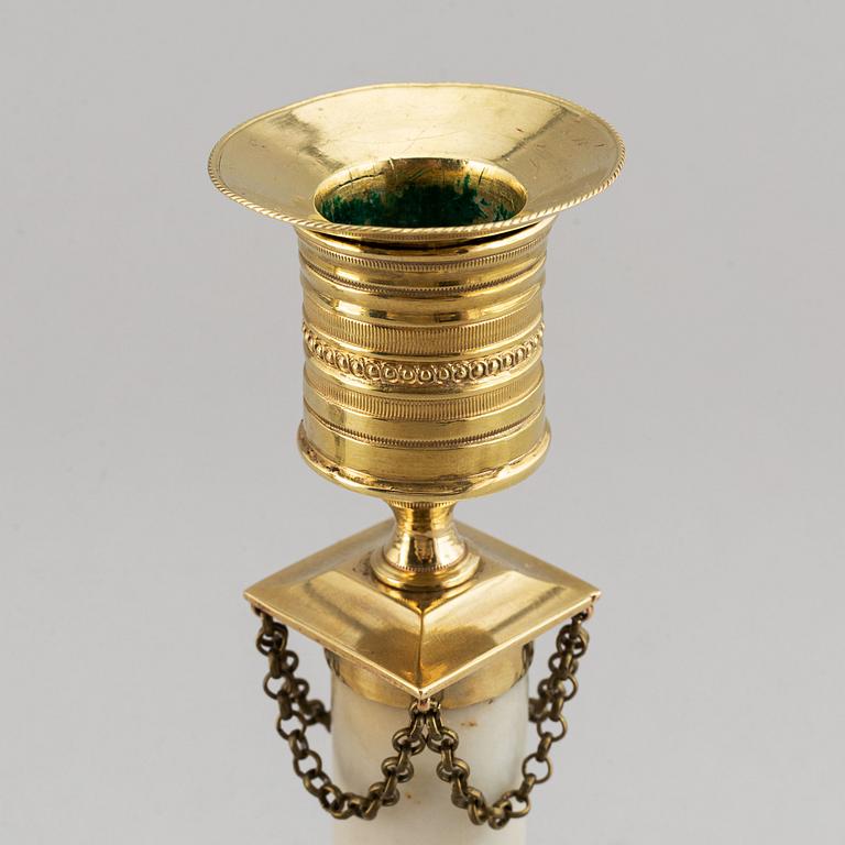 A pair of late-gustavian candlesticks, around year 1800.
