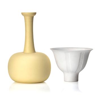 Wilhelm Kåge, a 'Cintra' bone china vase and bowl, Gustavsberg and Gustavsberg Studio, Sweden 1930s-1940s.