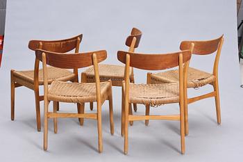 STOLAR, 5 st. "Spisestolen", design Hans J Wegner.