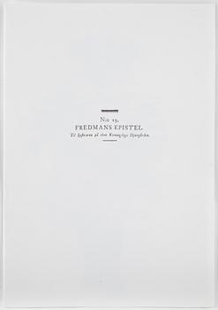 PETER DAHL, färglitografi i konvolut, Fredmans epistel n:o 19. Signerad.